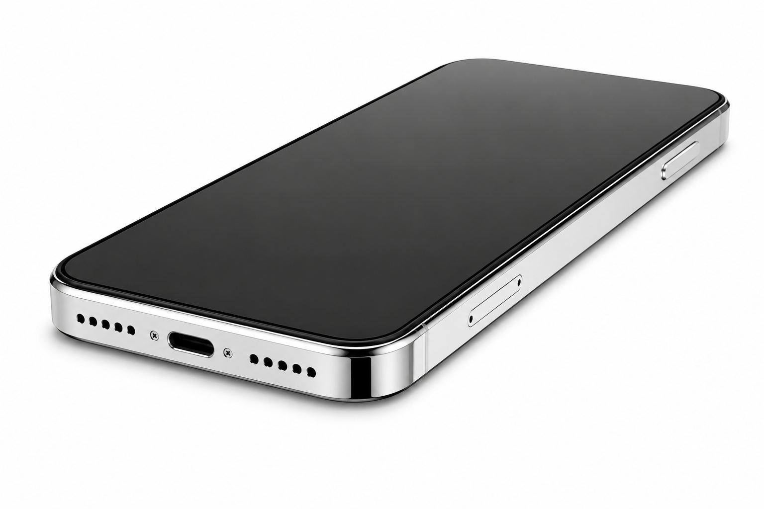 Mirror Finish Silver Resin mobile phone case
